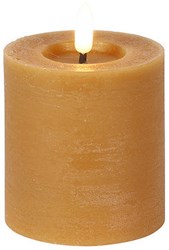 Countryfield bougie LED pilier rustique ambre 7,5x7,5x8cm décorative