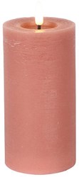 Countryfield bougie LED pilier rustique rose 15 cm - lumière d'ambiance
