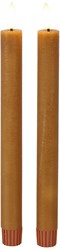 Countryfield bougies LED rustiques dîner lot de 2 ambre 24cm décoration
