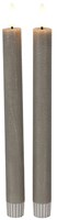Countryfield bougies LED de table rustiques grises 24cm lot de 2 - éclairage d'ambiance