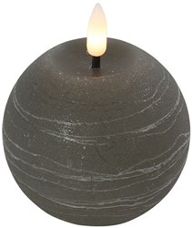 Countryfield Bougie LED boule Lyon grise S 8x8x9,5cm - lumière chaude