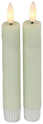 Countryfield bougies LED de table - 15cm crème - lot de 2 - éclairage d'ambiance