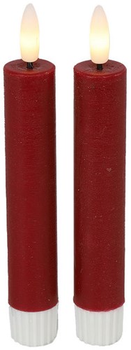 Countryfield lot de bougies LED dîner rouge 15cm avec télécommande