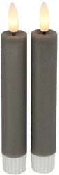 Countryfield bougies LED de table lot de 2 gris 15cm avec télécommande