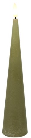 Countryfield bougie jouet LED cône rustique beige 25cm décorative