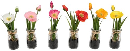 Countryfield Kunstblume Mohn Spielzeug Dekoration Vase Mehrfarbig