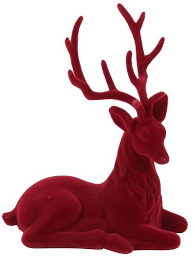 Countryfield Hirsch Spielzeug Dekoration rot beflockt 20x10x24cm