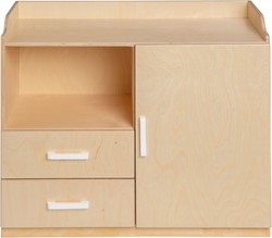 Van Dijk Toys commode en bois pour poupée / commode pour poupée - Naturel avec blanc (Qualité de garde d'enfants)
