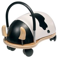 Wheelybug porteur vache grand - jouet à chevaucher enfant noir blanc