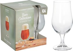 Koopman set de verres à bière - verres à bière spéciale 370ml - 4 pièces - transparent