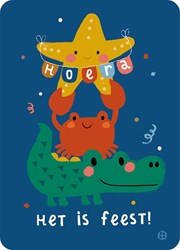 Bora Shop Postkarte Meer Party - fröhliche Kinder Grußkarte