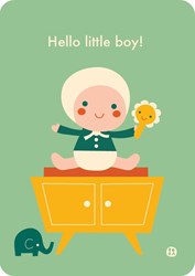Bora Postkaart Hello baby  Little boy