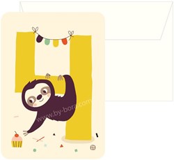 Bora Kaart met envelop  4 Sloth