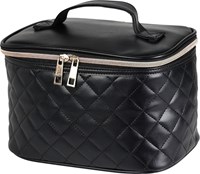 Beauty tas leder look ruit schwarz Spielzeug Make-up Tasche Karton