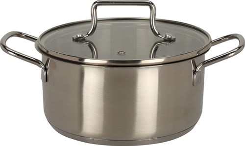 Kochspielzeug Topf aus Edelstahl mit Glasdeckel - pädagogisches Kinderspielzeug 18cm