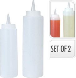 Bouteille à garnir cuisine lot de 2 PE transparent multi