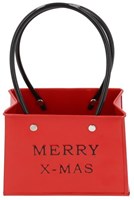 HBX natural living Blumentopf Tasche Modell Weihnachten rot Kunststoff Dekoration