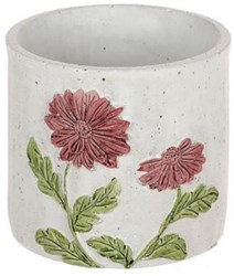 HBX natural living pot de fleurs plastique rouge rond Ø12,3xH11,3cm décoration
