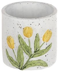 HBX natural living pot de fleur tulipe jaune décoration plastique Ø10,5xH10,3cm