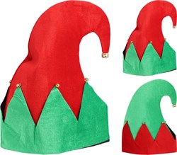 Elfenmütze mit Glöckchen 32cm - festliche Weihnachtsmütze für Kinder