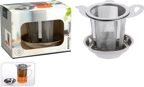 Koopman passoire à thé inox avec support argenté - accessoire filtre à thé