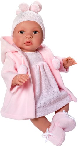 Asi Babypuppe Leonora 36cm - rosa Dufflecoat Puppe für Kinder-3