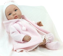 Asi Babypuppe Leonora 36cm - rosa Dufflecoat Puppe für Kinder