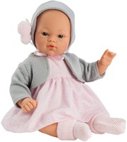 Asi Puppe Babypuppe Koke 36cm rosa Kleid graue Jacke Spielzeugpuppe