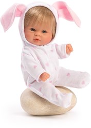 Asi Babypuppe Bomboncín 20cm - niedliche Puppe mit Hasenkleidung