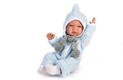 Asi Babypuppe Pablo 43cm - Winter Overall blau Puppenspielzeug