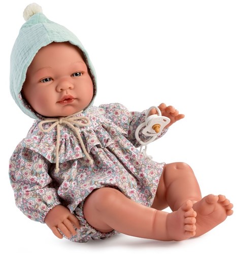 Asi Babypuppe Pablo 43cm - weiche Puppe im bunten Jumpsuit