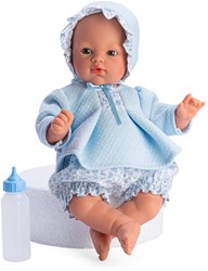 Asi Babypuppe Koke 36cm - Puppe mit blauer und Blumenbekleidung