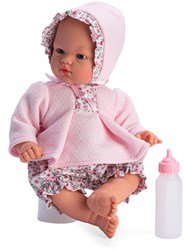 Asi Puppe Babypuppe 36cm rosa Blumenkleidung - Spielzeugpuppe