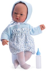 Asi Babypuppe Oli 30cm - blau geblümter Body Puppenspielzeug