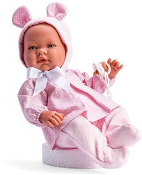 Asi Babypuppe Maria 43cm - Puppe mit rosa Kleidung und süßen Ohren