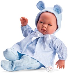 Asi Babypuppe Pablo 43cm - Puppe mit blauer Kleidung und süßen Ohren
