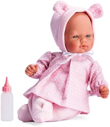 Asi Babypuppe Oli 30cm - rosa Kleidung mit niedlichen Ohren Puppe