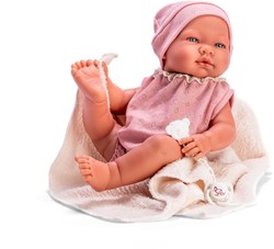 Asi Babypuppe Maria 43cm - Puppe mit rosa Strickanzug - Spielzeugpuppe