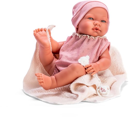 Asi Babypuppe Maria 43cm - Puppe mit rosa Strickanzug - Spielzeugpuppe