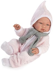 Asi Babypuppe Maria 43cm - Winter Overall rosa - Puppenspielzeug
