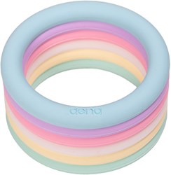Dena Spielzeug - Pastell Ringe Set aus 6 bunten Kunststoffringen