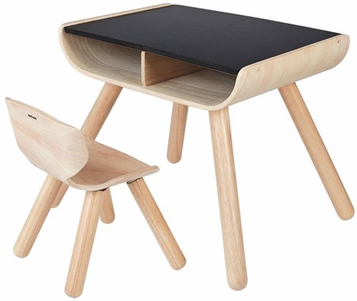 Plan Toys  Holz Kindermöbel Tisch & Stuhl Schwarz