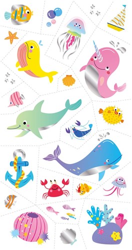 Avenir Tattoo Sticker Meerestiere - temporäre Kindertattoos bunt-2