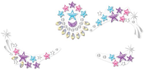 Avenir Face Art Gesichtssticker Stern - bunte Kinder Make-up Sticker-3