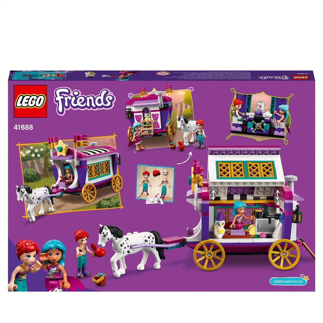Lego friends 41688 la roulotte magique avec cheval et mini-poupée jouet  parc d'attraction pour enfants - La Poste