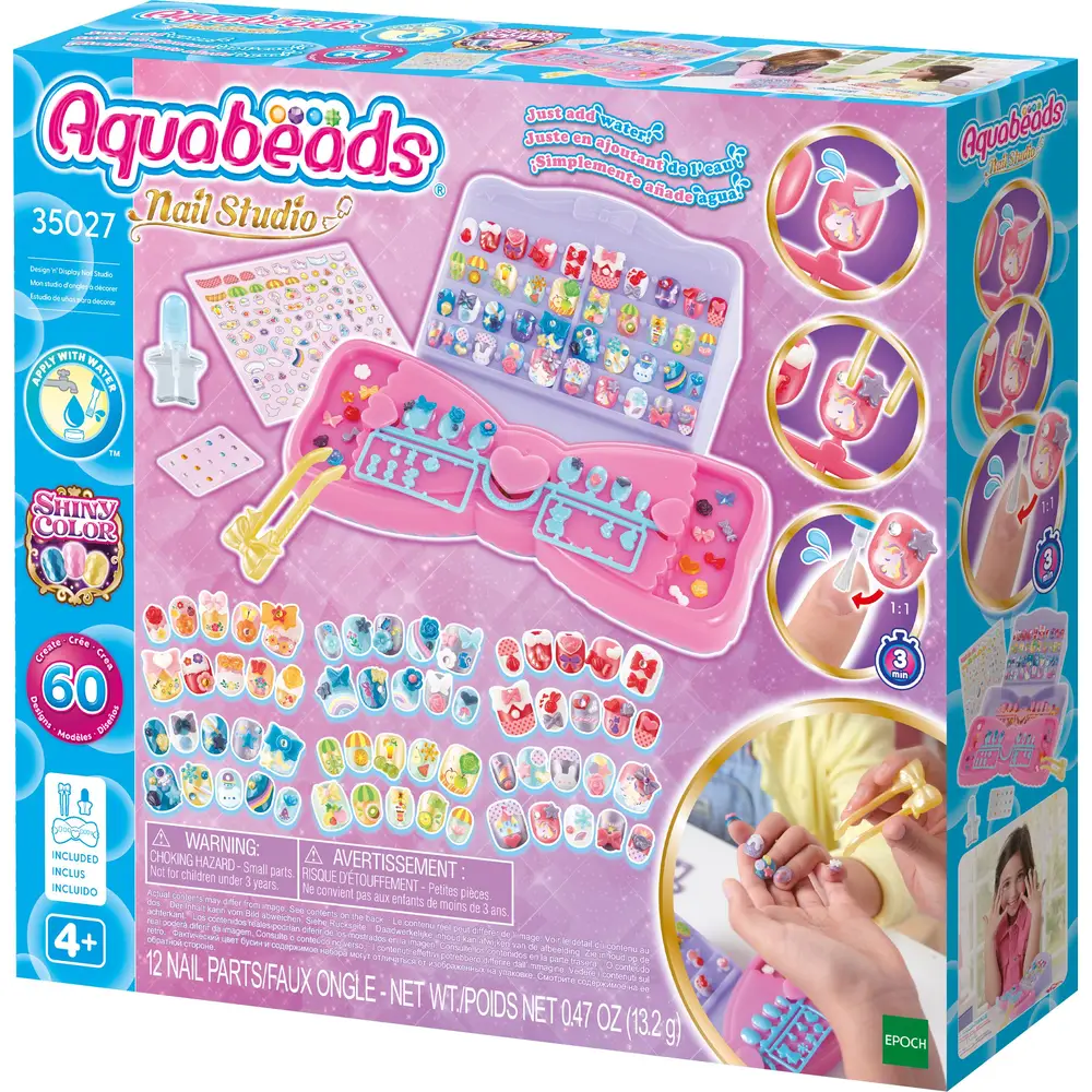 Aquabeads bunte Nagelset für Kinder - kreative Nagelstudio mit 60 Nägeln