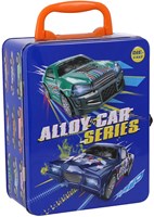 Opbergbox metaal met 2 diecast freewheel auto's