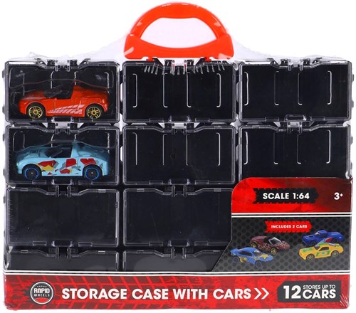 Rapid Wheels Spielzeug Aufbewahrungsbox mit 2 Diecast Autos Multicolor