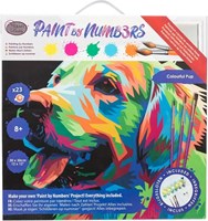 Craft Buddy kit peinture par numéros chiot coloré 30x30cm acrylique