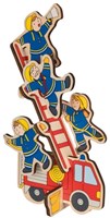 Goki Holz Stapelpuzzle Feuerwehr - Lernspielzeug Puzzle 8 Teile-2